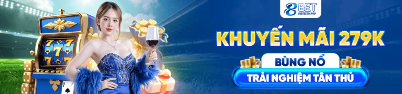Sân vận động với ánh đèn rực rỡ và logo 8qbet hiện đang mở, thể hiện sự hứng khởi của cá cược thể thao.